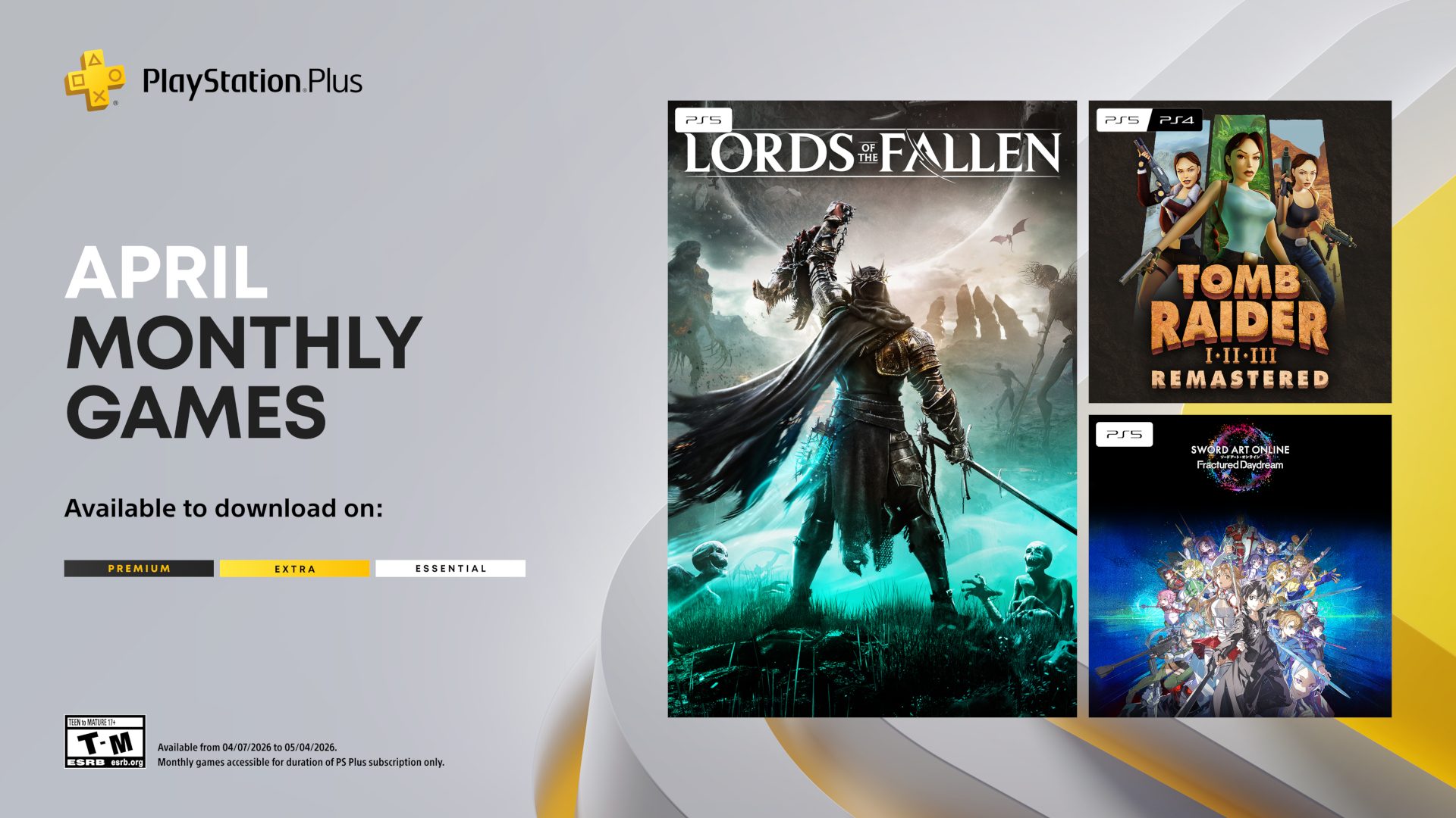 Lords of the Fallen, Tomb Raider I-III Remastered, Broken Daydreams Sword Art Online – PlayStation.Blog